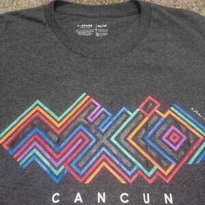 TShare TShirt Mens Size M Multicolor Graphic Print Cancun Crew Neck Inspired